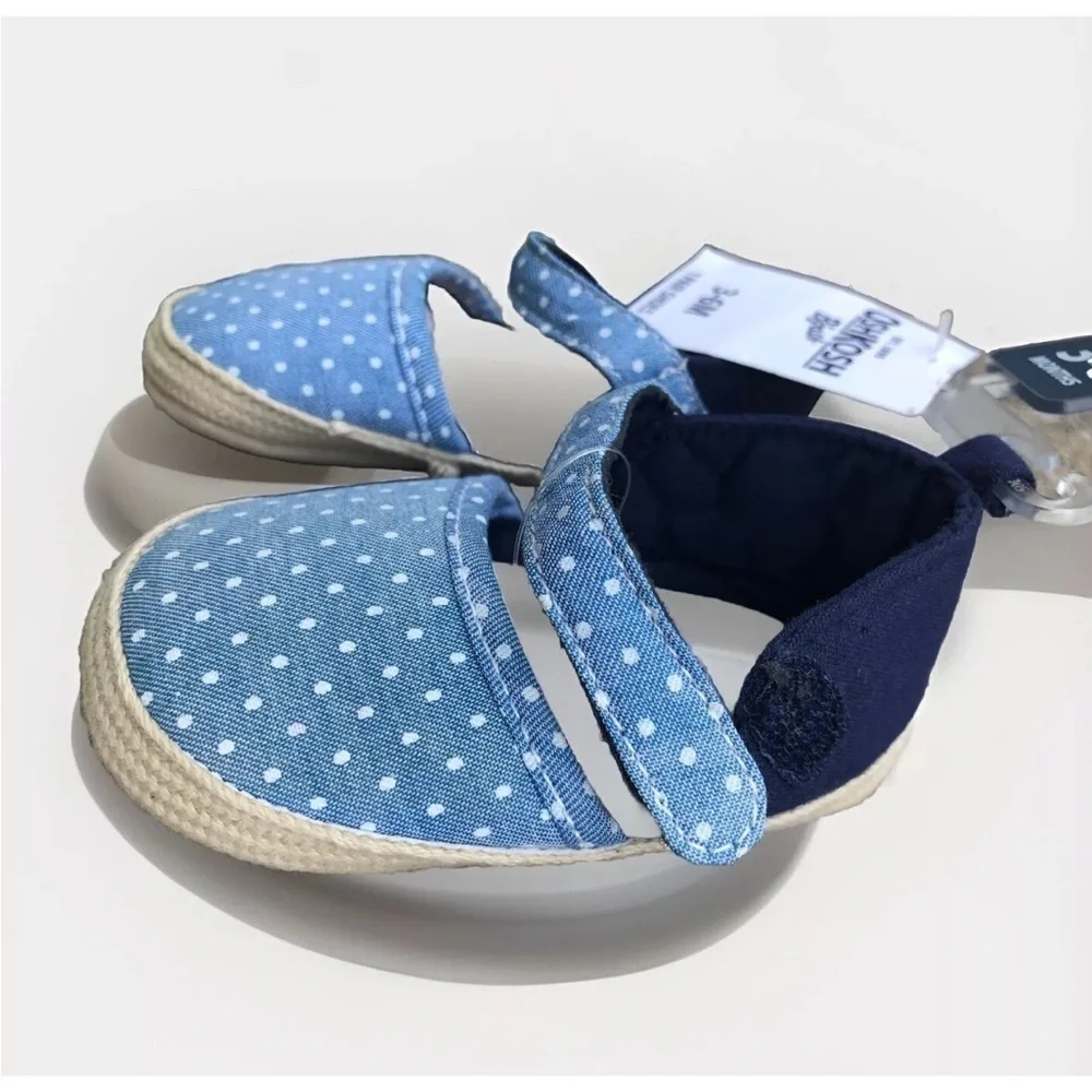 NEW- OshKosh B'gosh GIRLS Mary Janes - SHOES - Blue/White - Size 2, 3-6M, NWT